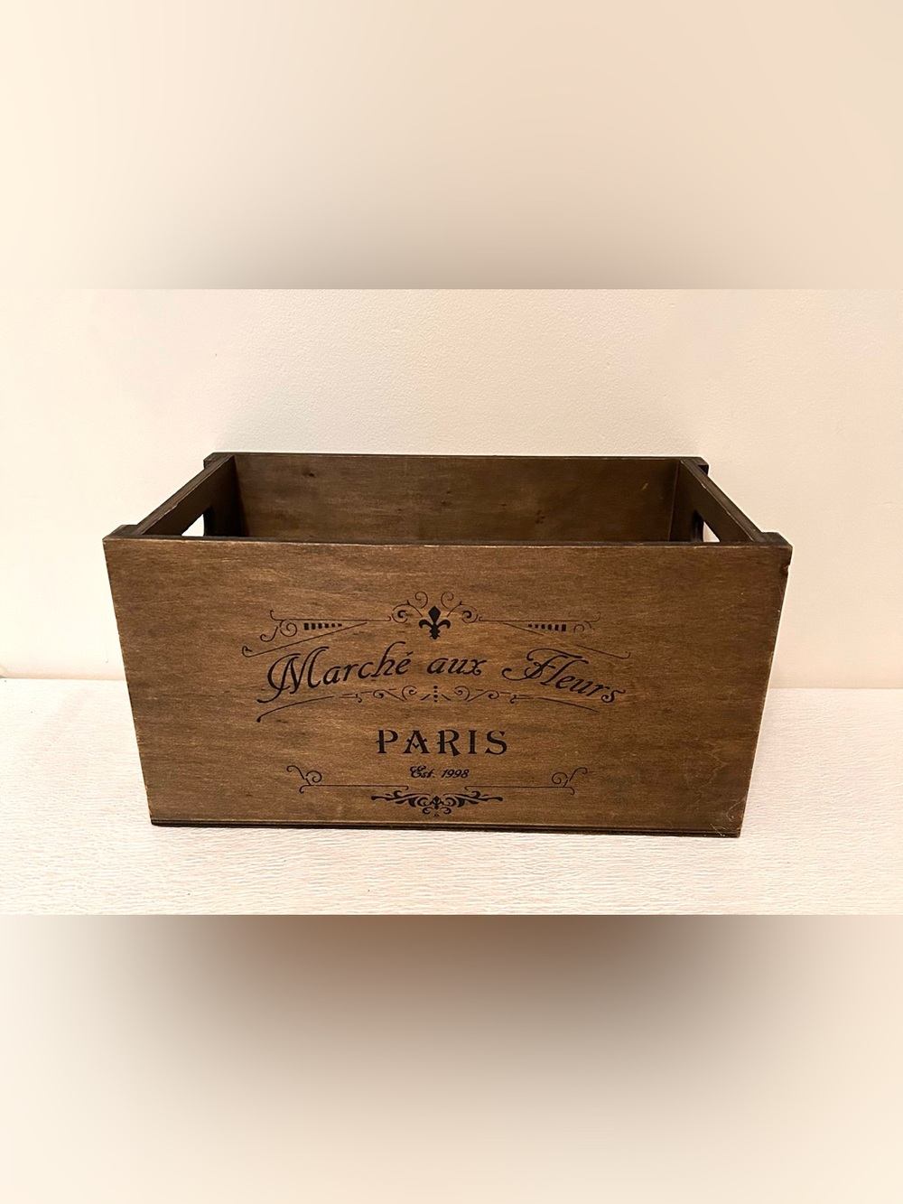 Unbranded Brown 'Marché aux Fleurs Paris' Decorative Wooden Storage Box